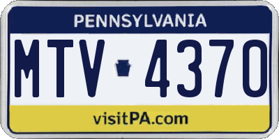 PA license plate MTV4370