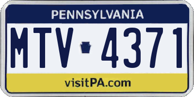 PA license plate MTV4371