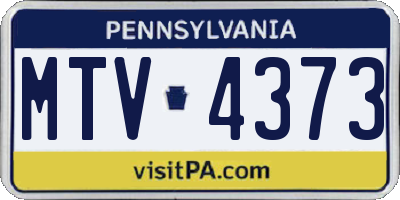 PA license plate MTV4373