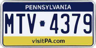 PA license plate MTV4379