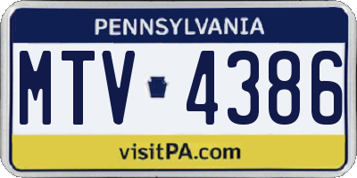 PA license plate MTV4386