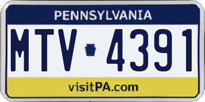 PA license plate MTV4391