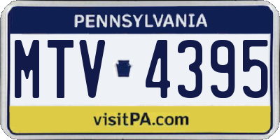 PA license plate MTV4395