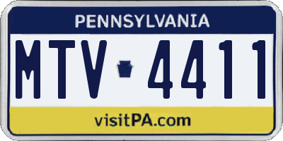 PA license plate MTV4411