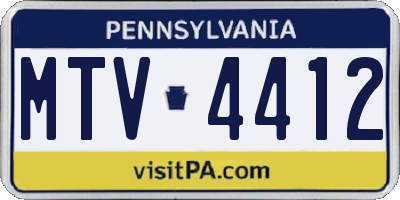PA license plate MTV4412