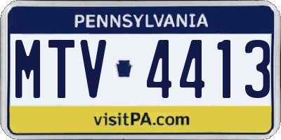 PA license plate MTV4413