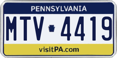 PA license plate MTV4419