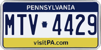PA license plate MTV4429