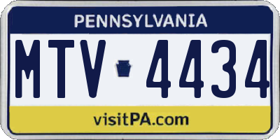 PA license plate MTV4434