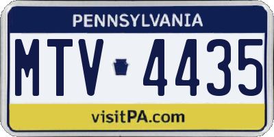 PA license plate MTV4435