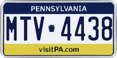 PA license plate MTV4438