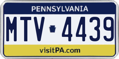 PA license plate MTV4439
