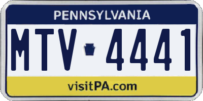 PA license plate MTV4441