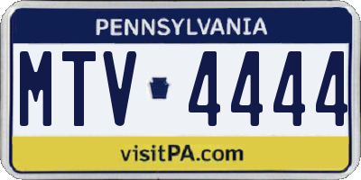 PA license plate MTV4444
