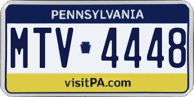 PA license plate MTV4448