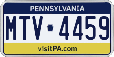 PA license plate MTV4459