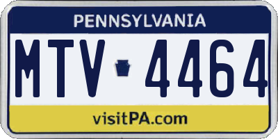 PA license plate MTV4464