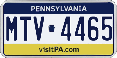 PA license plate MTV4465