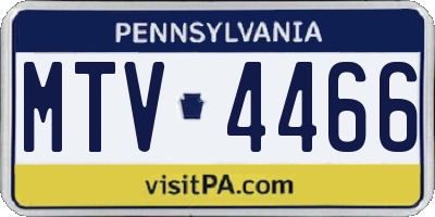 PA license plate MTV4466