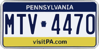 PA license plate MTV4470