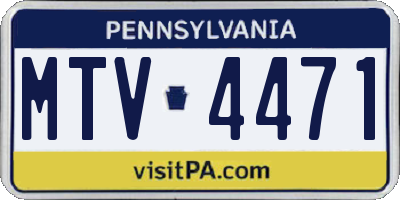 PA license plate MTV4471