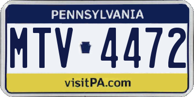 PA license plate MTV4472