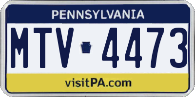 PA license plate MTV4473