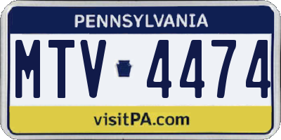 PA license plate MTV4474