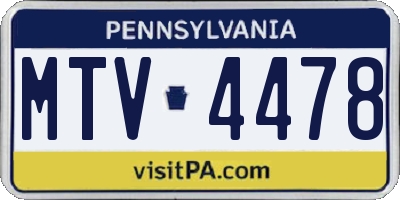 PA license plate MTV4478