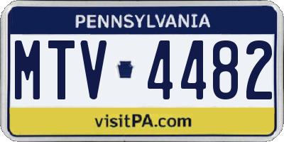 PA license plate MTV4482