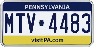 PA license plate MTV4483