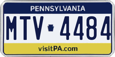 PA license plate MTV4484