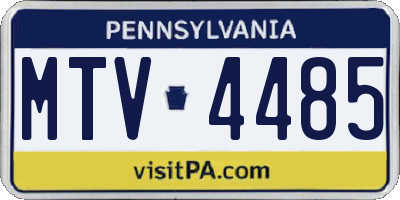 PA license plate MTV4485