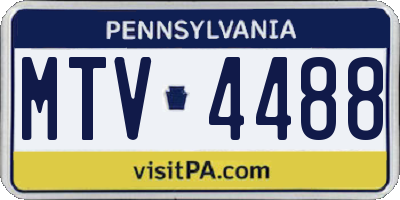 PA license plate MTV4488