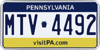 PA license plate MTV4492