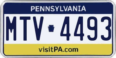 PA license plate MTV4493