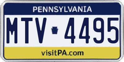 PA license plate MTV4495