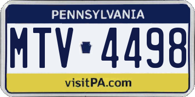 PA license plate MTV4498