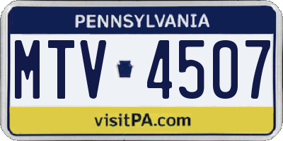 PA license plate MTV4507