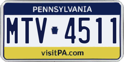 PA license plate MTV4511