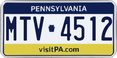 PA license plate MTV4512