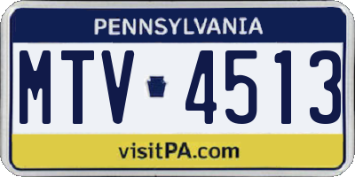PA license plate MTV4513
