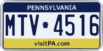 PA license plate MTV4516