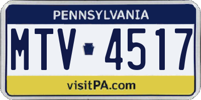 PA license plate MTV4517