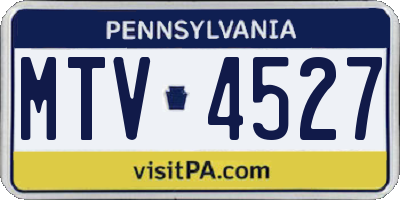 PA license plate MTV4527