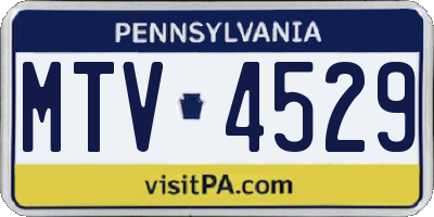 PA license plate MTV4529