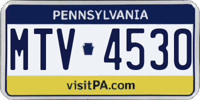 PA license plate MTV4530