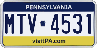 PA license plate MTV4531