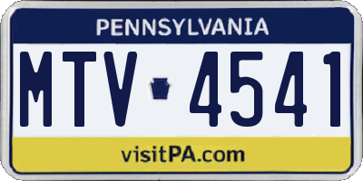 PA license plate MTV4541