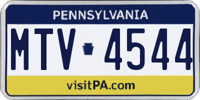 PA license plate MTV4544